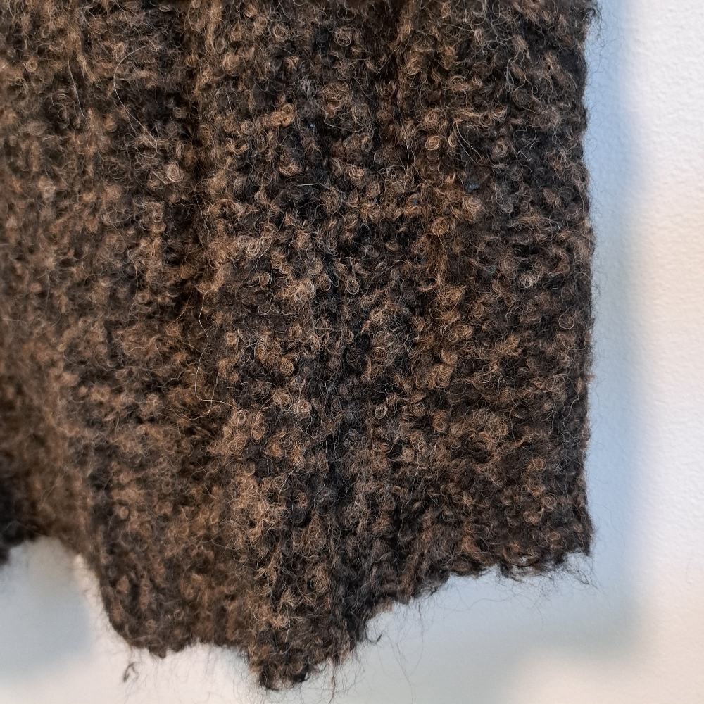 Free People She's All That Turtleneck Sweater Brown Alpaca Oversized Boho Size S - Picture 5 of 12